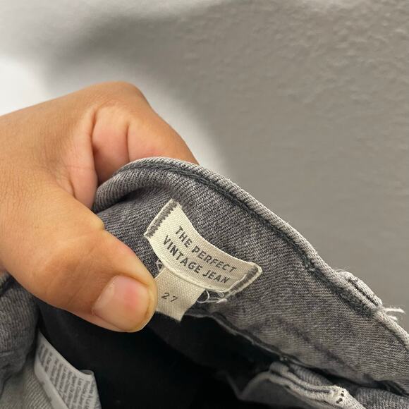 Madewell Womens Jeans Size 27 The Perfect Vintage Jean Light Gray Straight Leg - Picture 4 of 15